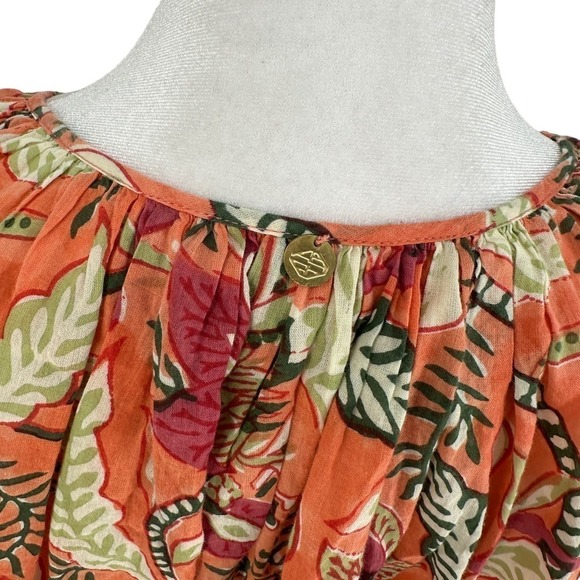 Antik Batik Women's Kalao Floral Long Sleeve Flowy Boho Peasant Blouse Size 40 M - Picture 5 of 16